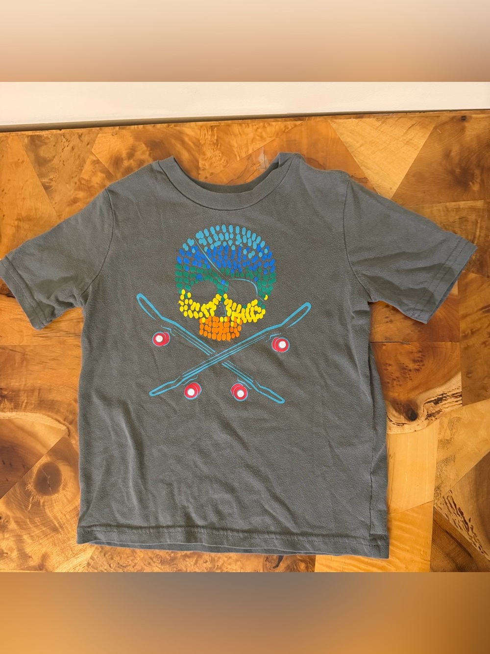 Skull Pirate Tee Shirt Size 5 School Fall Garanimals Rainbow